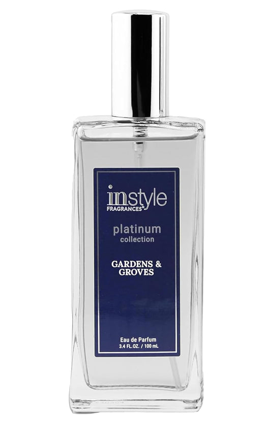 Instyle Fragrances Platinum Collection Gardens & Groves, Premium Women’s Eau de Parfum, CLEAN, Vegan, Paraben-Free, Never Tested on Animals, 3.4 Fluid Ounces