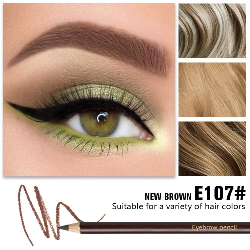 6Pcs Eyebrow Pencils for Women,Wooden Hard-Core Dark Brown Eyebrow and Eyeliner Pencil,Long Lasting Waterproof and Sweat-Proof,Beginner Makeup Brow Pencil,Create a Natural Eye Brow Makeup,Vegan