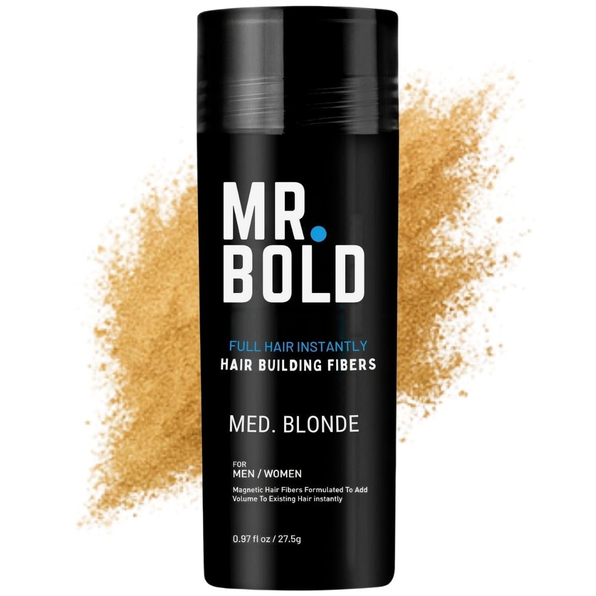 Hair Building Fibers 27.5g (Medium Blonde) Hair Fibers for Thinning Hair for Men & Women – Conceals Fine Hair, Bald Spots, Hair Loss – Instantly Fuller Thicker Hair – Hair Concealer Powder