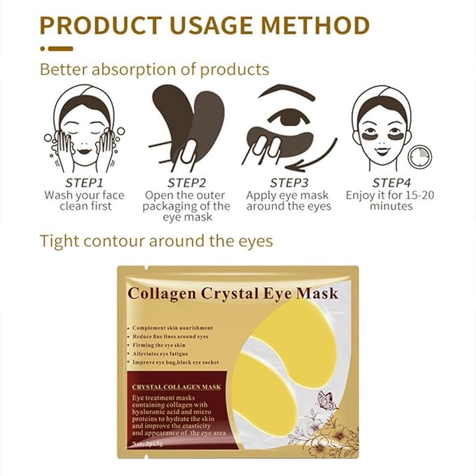 20 Pairs Under Eye Patches, Collagen Crystal Eye Mask for Dark Circles and Puffiness - Anti Aging Under Eye Mask.
