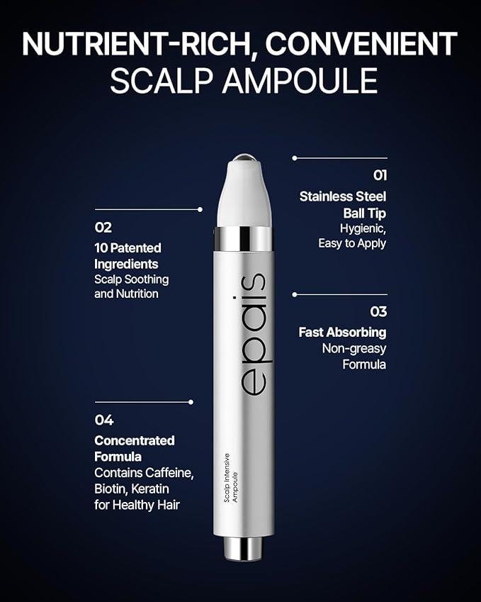 EPAIS Scalp Intensive Ampoule, Nourishing and Hydrating Serum for Fuller-Looking Hair, Safe & Gentle Hair Care, Biotin, Keratin, Clinically Tested 0.5fl.oz