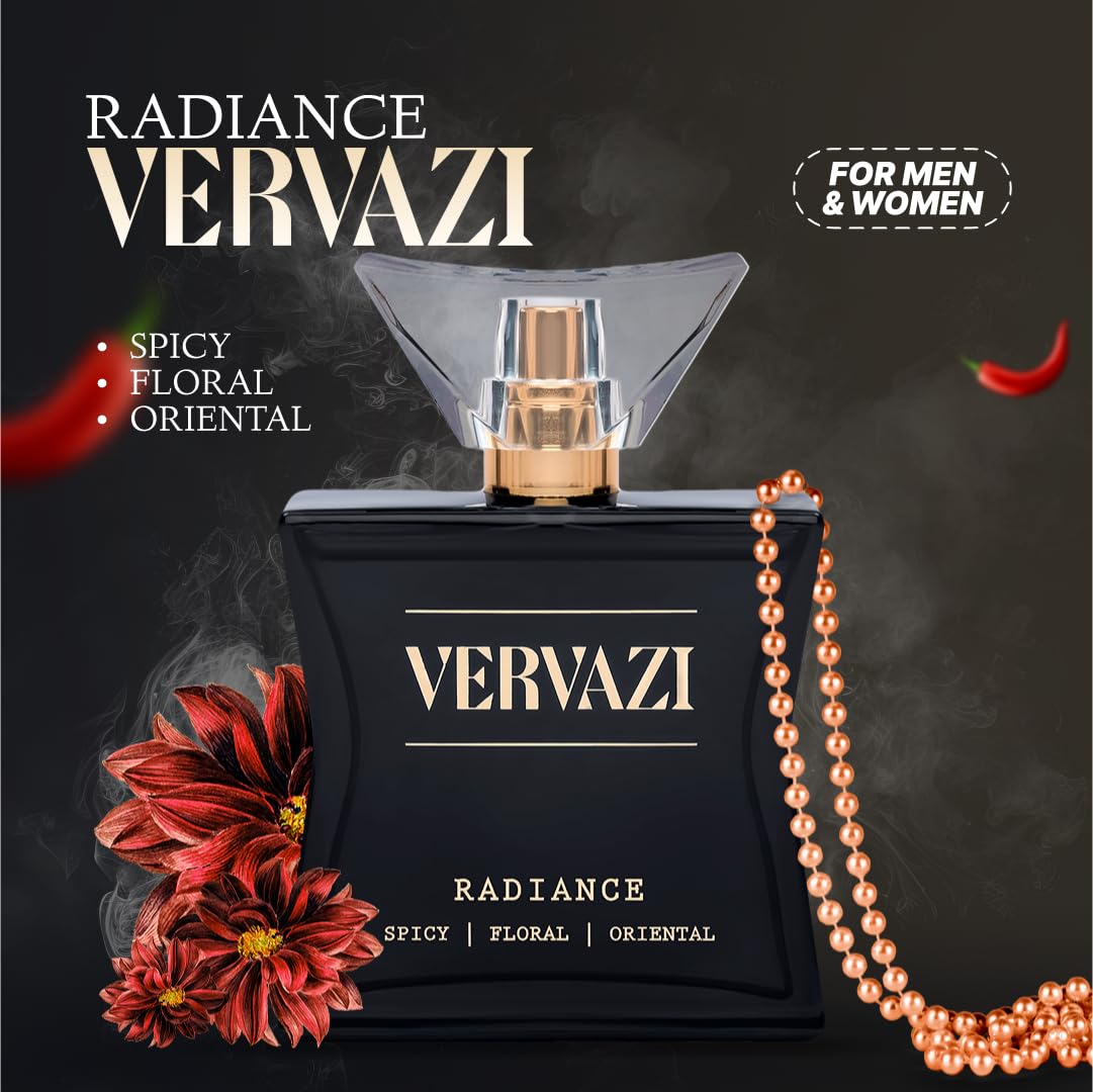 Radiance 50 ml Unisex Eau De Parfum, Spicy, Floral, Oriental Unisex Scent, 22% Concentration, 8+ Hours Lasting Perfume for Women & Men, Day & Night Wear, Includes Truth Perfume Tester