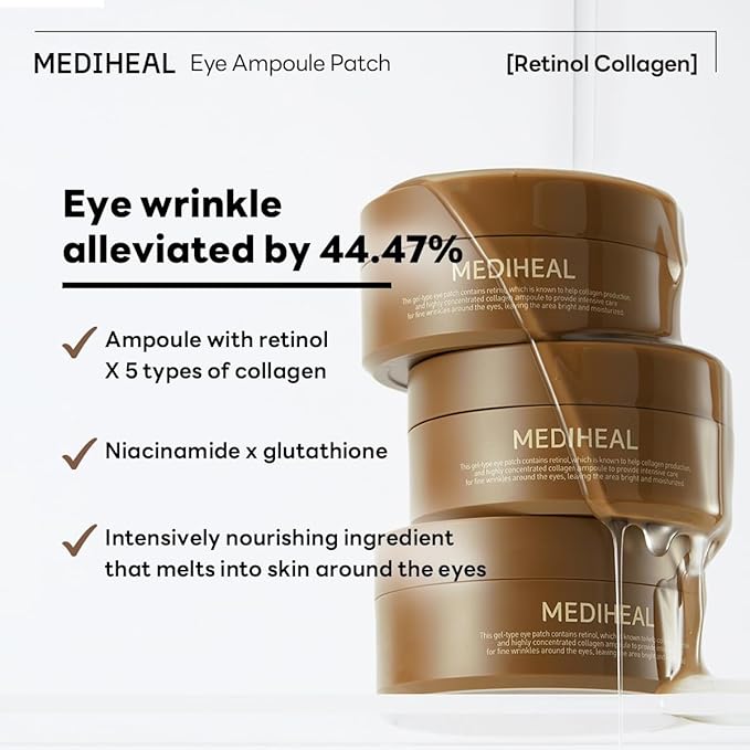 Mediheal Retinol Collagen Under Eye Patches & Watermide Moisture Pad for Deep Moisturization