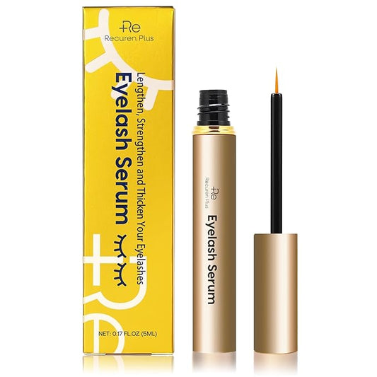 Premium Eyelash Growth Serum: Advanced Vegan Formula for Longer Thicker Lashes (Champagne Gold)