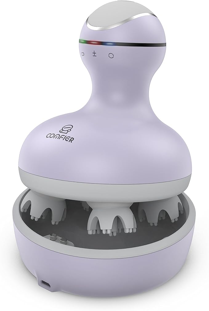 COMFIER Electric Scalp Massager with Mutlti-Modes Vibration, Portable Handheld Head Scratcher for Hair Growth,Waterproof Head Massager for Full Body,Dog Cat Massager for Deep Clean and Stress Relax