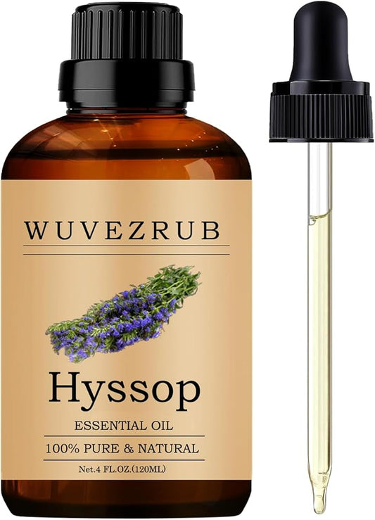 Hyssop Essential Oils 120ML, Pure Hyssop Essential Oil for Aromatherapy Diffuser - 4 Fl Oz