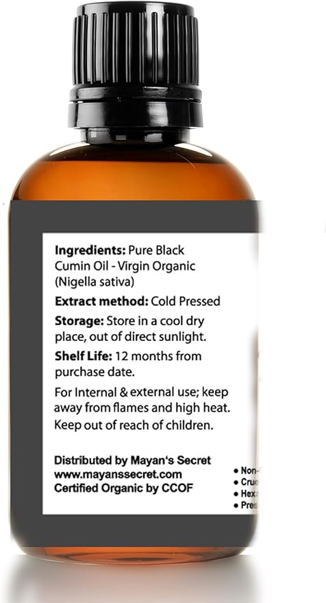 Pure Carrier and Essential Oils for Skin Care, Hair, Body Moisturizer for Face-Anti Aging Skin Care (Black Cumin Seed Oil Organic, 4oz)