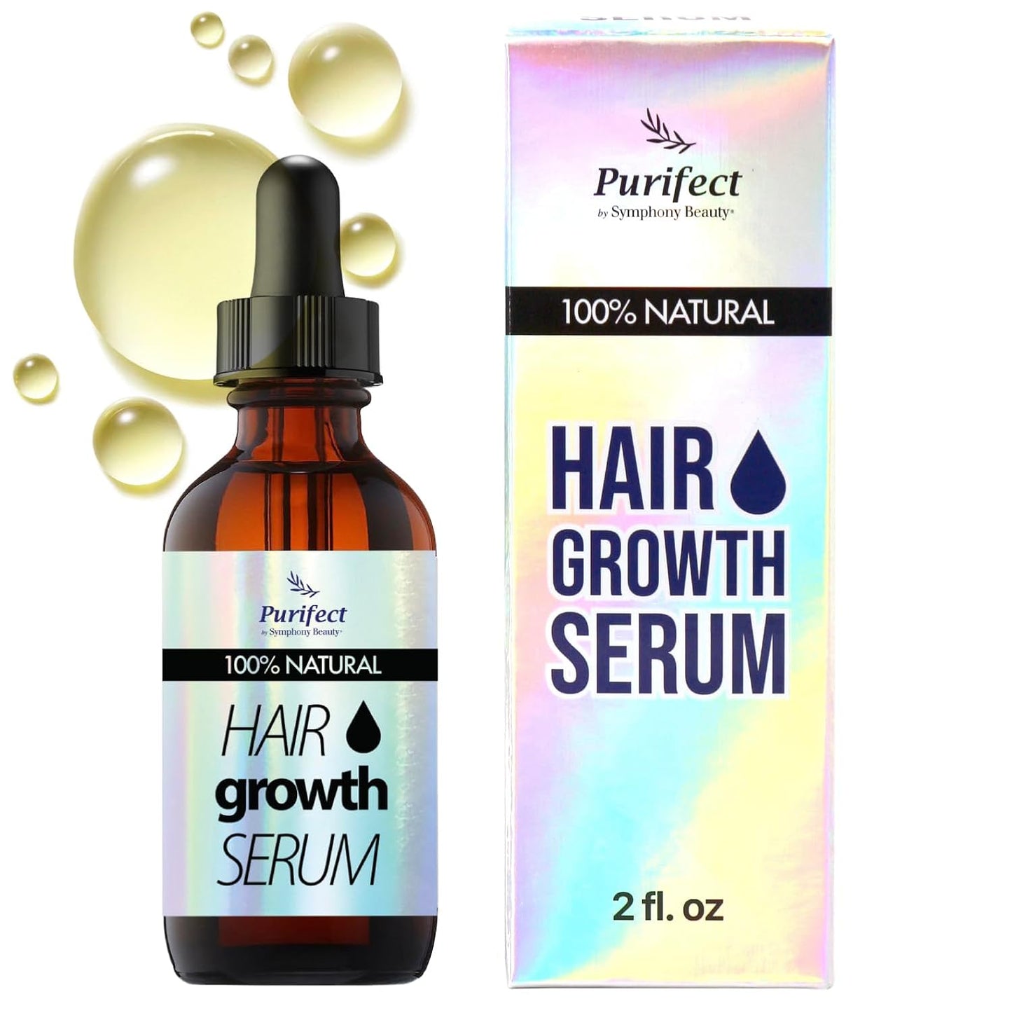 Purifect Hair Growth Serum for Shinier, Thicker, Stronger Hair with Botanical Oil for Hair Loss – Made in USA – Safe for Dry, Damaged, Treated & Relaxed Hair, Strengthens Strands Naturally, 2 fl oz