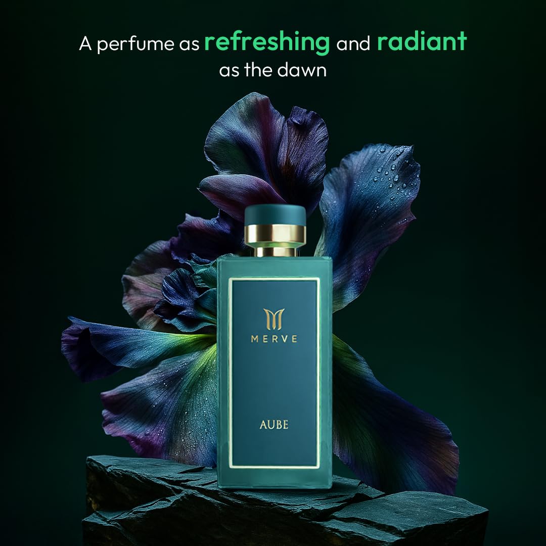 Merve Perfume Aube Premium Long Lasting Fragrance Luxury Scent For Women | Fruity, Musky, Sweet, Powdery, Amber, Citrus, Vanilla | Perfume For Women | 3.4 oz
