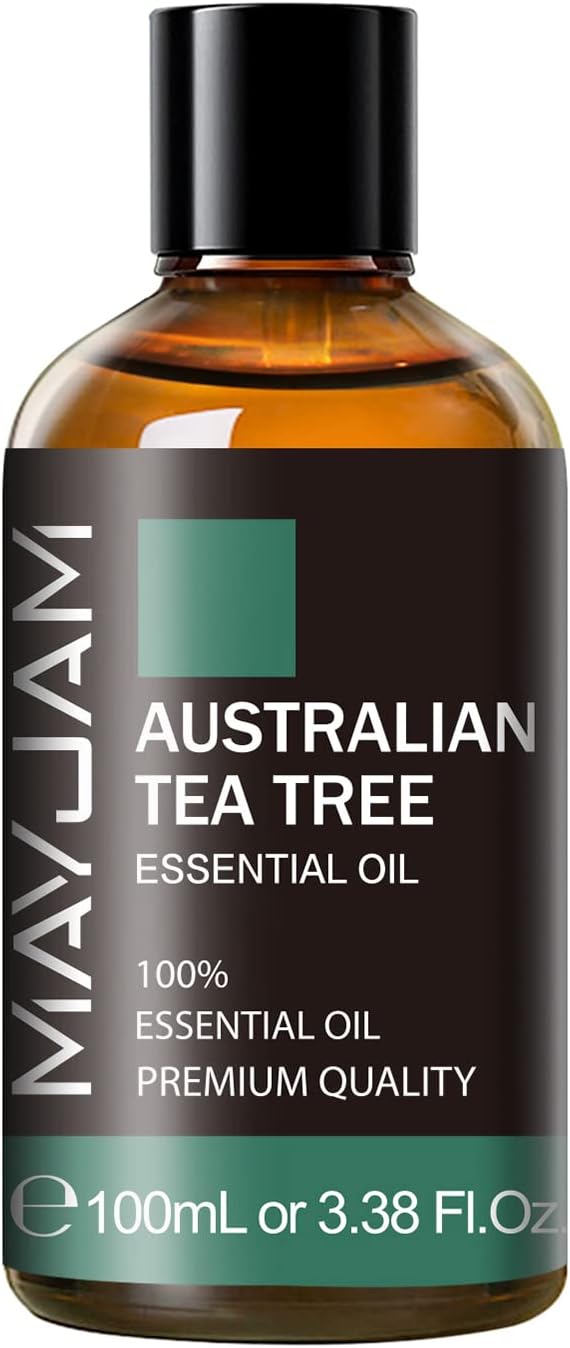 Australian Tea Tree Essential Oil, MAYJAM Pure Essential Oils for Diffusers, 3.38FL.OZ/100ML Large Volume Australian Tea Tree Oil with Premium Glass Dropper