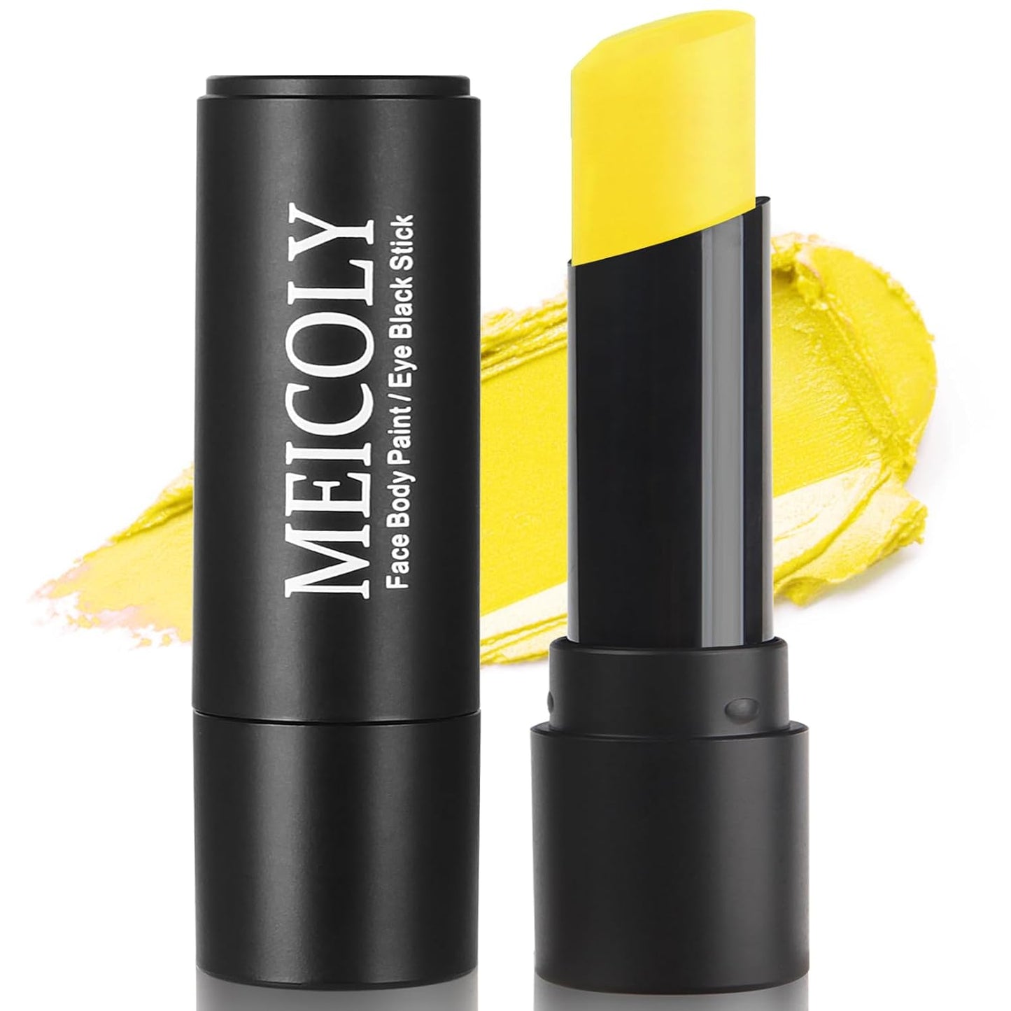 MEICOLY Yellow Face Paint Stick for Halloween SFX Lion Tiger Cosplay Makeup,Yellow Body Paint Stick for Field Day,Face Painting for Adults Kids,Waterproof Eye Black Baseball Softball Football Lacrosse