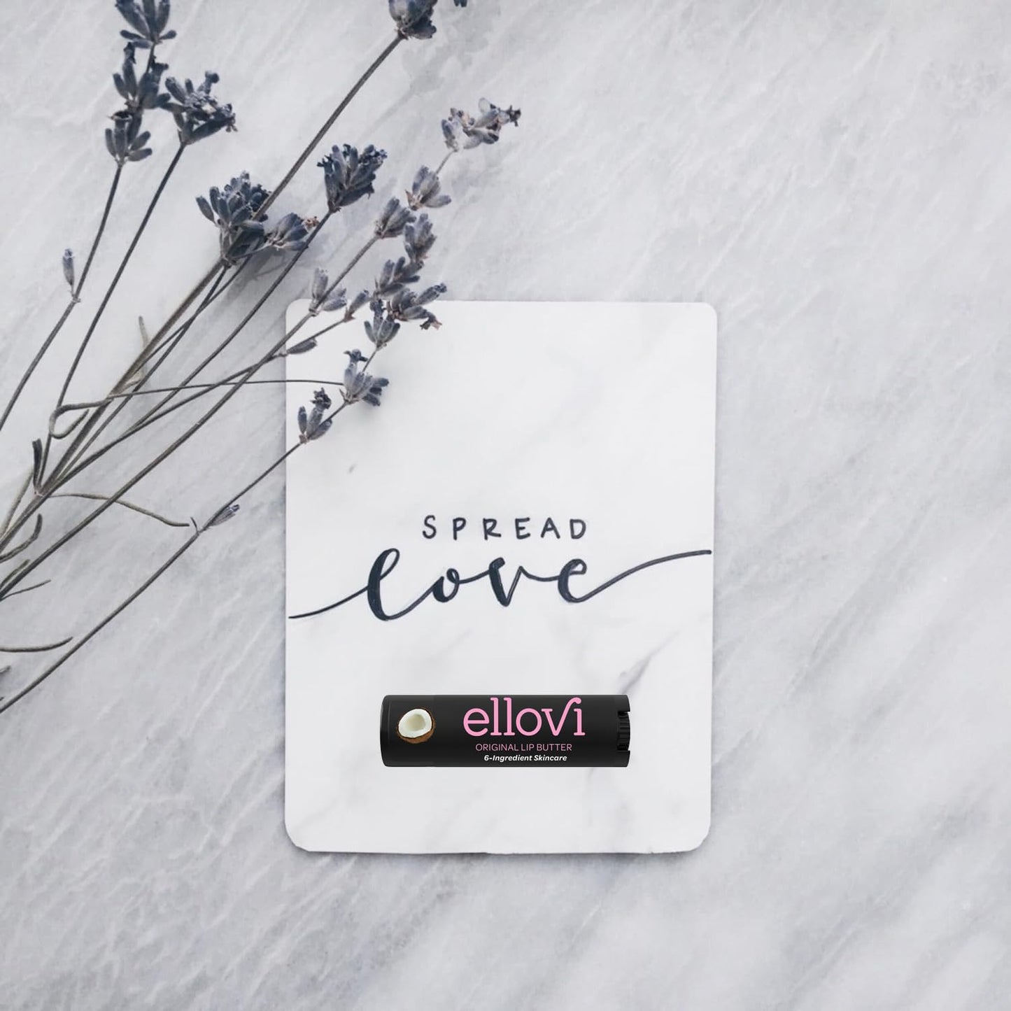 Ellovi Natural Lip Butter Lip Balm - Original - Pure Enough to Eat - Made With Just 6 Vegan Ingredients - 100% Natural & Organic Moisturizing Lip Care for All Day Hydration (Single)