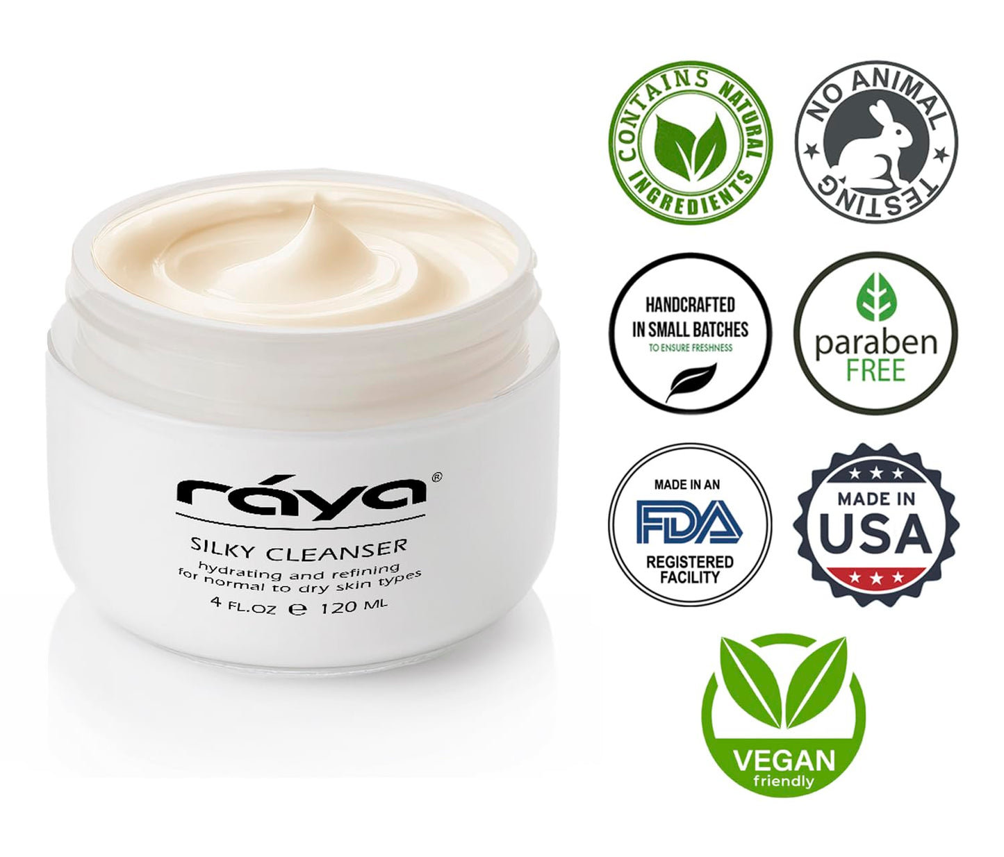 Raya Silky Cleanser (R-114) Daily Hydrating Facewash | Chamomile & Seaweed Extract Facial Cleanser for Dry Skin | Oil-Free, Clear & Smooth Skin Complexion | Light, Foamy Refining Facial Cleaner