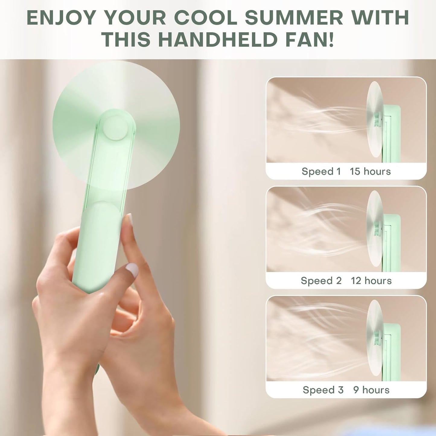 Nezylaf Portable Mini Handheld Fan, Small Rechargeable Personal Fan with Pocket Power Bank Design for Travel/Women Gifts/Disney World Accessories/Theme Park Essentials