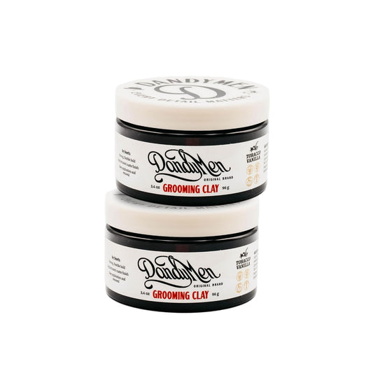Grooming Clay – Strong Hold, Natural Matte Finish, and Flexible Styling with Kaolin Clay & Beeswax – Tobacco Vanilla Scent – 3.4 oz (2-pack)