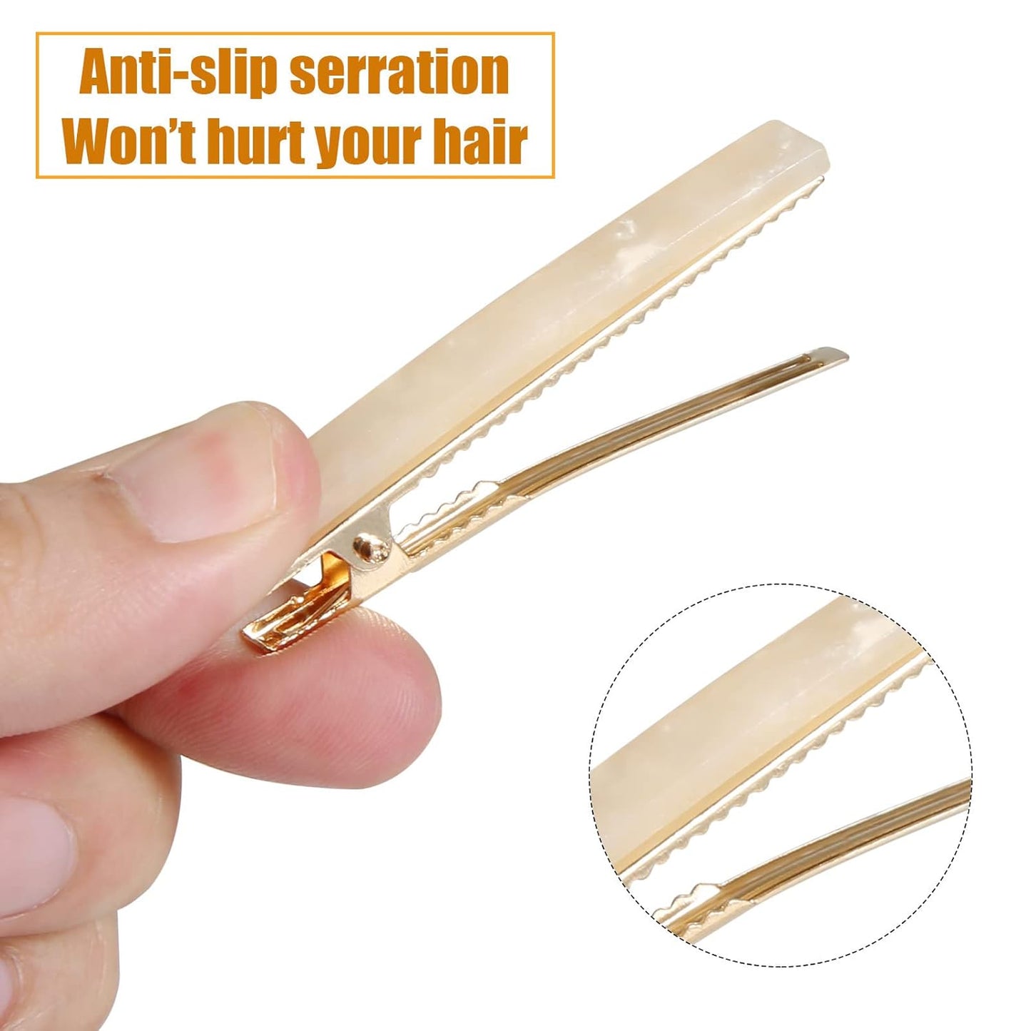 Cobahom 12 Pack Thick Hair Duckbill Metal Duck Teeth Hair Clips for Women - Chic Tortoise Shell Hair Pins in Red, White, Blue, and Pink (2.36 Inch)