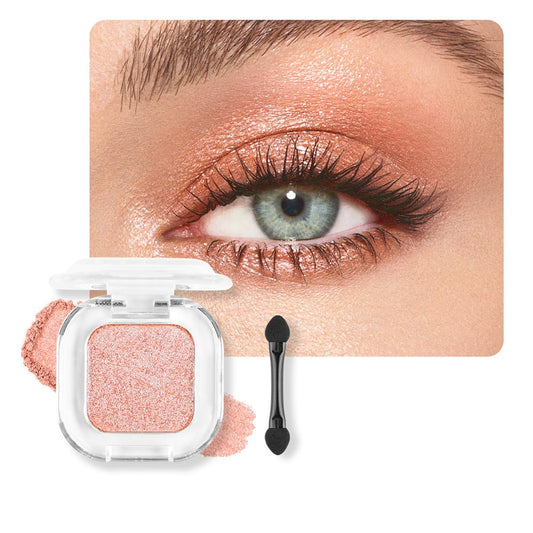 Champagne Glitter Single Eyeshadow Makeup Powder Palette,High Pigment Blendable Formula Eye Make-up for Women,Neutral EyeShadow,sombras para ojos，Longwear Waterproof,Vegan&Cruelty-Free