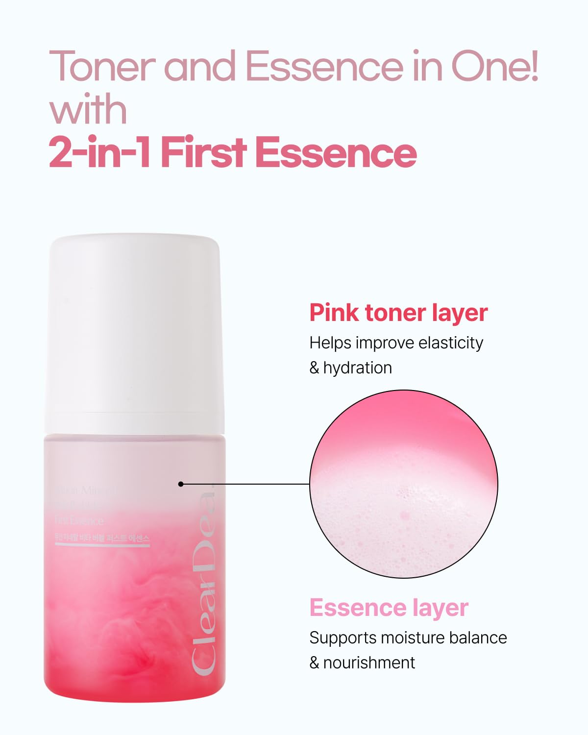 Mucin Mineral Vita Bubble First Essence Duo with Micro-Bubble Formula and 2-in-1 Toner Serum, Korean Beauty for Glass Skincare, 60 ml x 2 – Hydrating Firming Cream, Best Glow Up Essentials