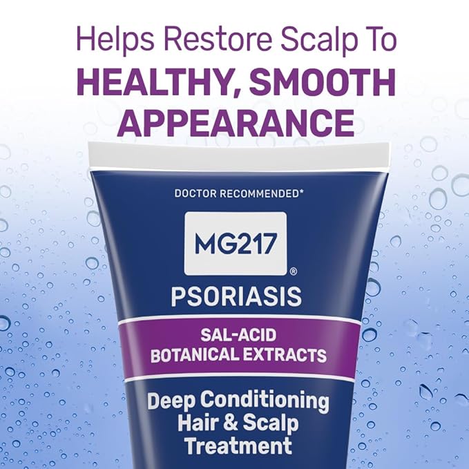 MG217 Deep Conditioning Salicylic Acid Scalp Treatment for Psoriasis, Exfoliates, Heals, Moisturizes, Hyaluronic Acid, Natural Oils, Plant Extracts, Sulfate free, Paraben Free, Fragrance Free, 6 floz