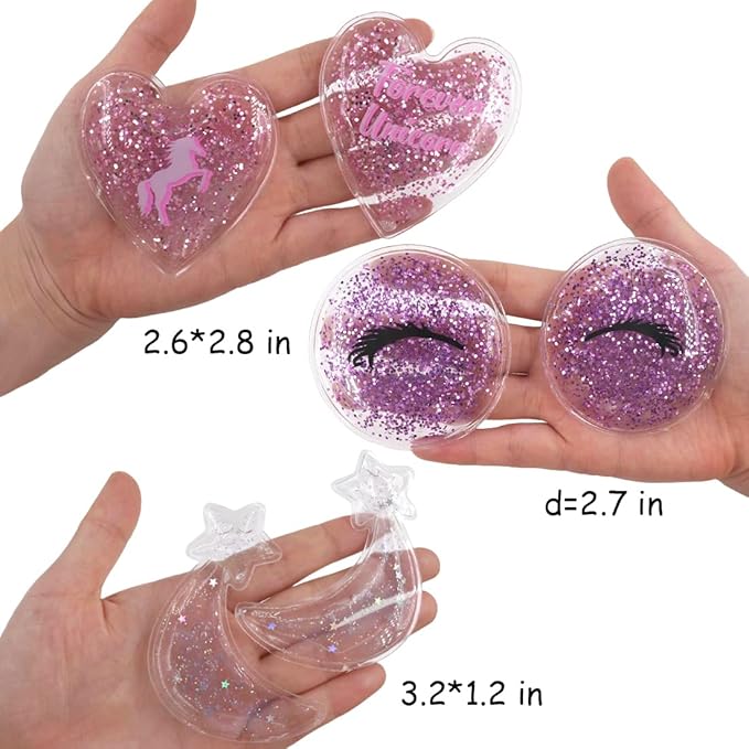 Gel Eye Ice Pack, Cooling Eye Pad, Cooling Eye Masks Hot ＆ Cold Treatment for Eye Strain, Eye Swelling, Eye Redness, Puffy Eyes, Dark Circles, Smooth Fine Lines, and Eye Recover Surgery. 6 PCS