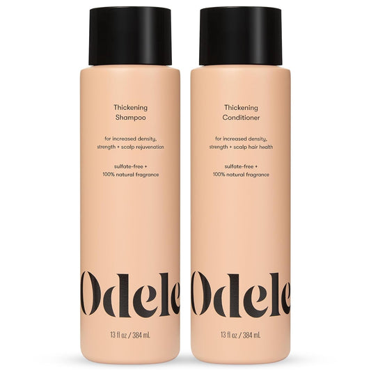 Odele Hair Thickening Shampoo and Conditioner Gift Set, Increases Density & Strength, for Straight or Wavy Hair Types, 13 Fl Oz Each (Pack of 2)