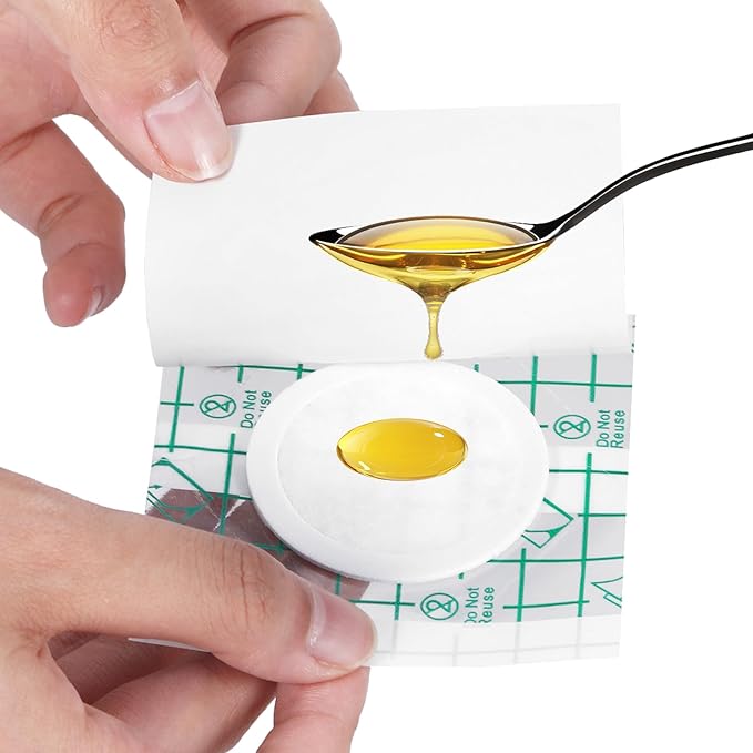 20 Pcs Disposable Clear Castor Oil Patches, Pu Film Waterproof Castor Oil Belly Button Patch, 6.7 x5.1'' Organic Cotton Pads Self-Adhesive, Hypoallergenic, Suitable for Navel, Abdomen, (Oil-Free)