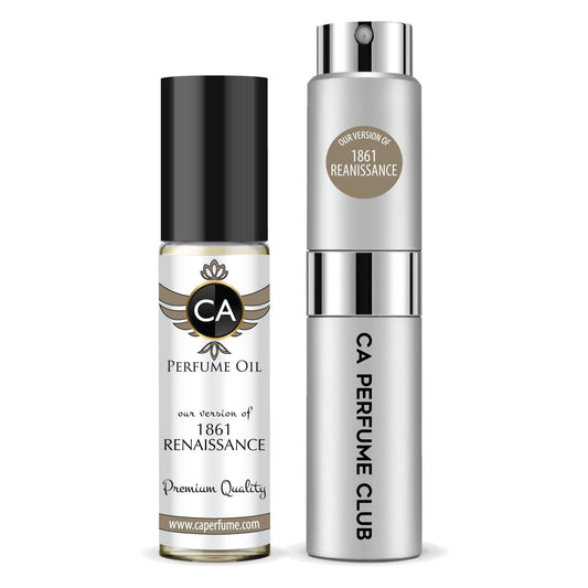 CA Perfume Duo Impression of 1861 Renaissance For Women And Men Perfume Layering Set Long Lasting Travel Size EDP + Body Oil Roll-On Bottle 0.27 Fl Oz+0.33 Fl Oz