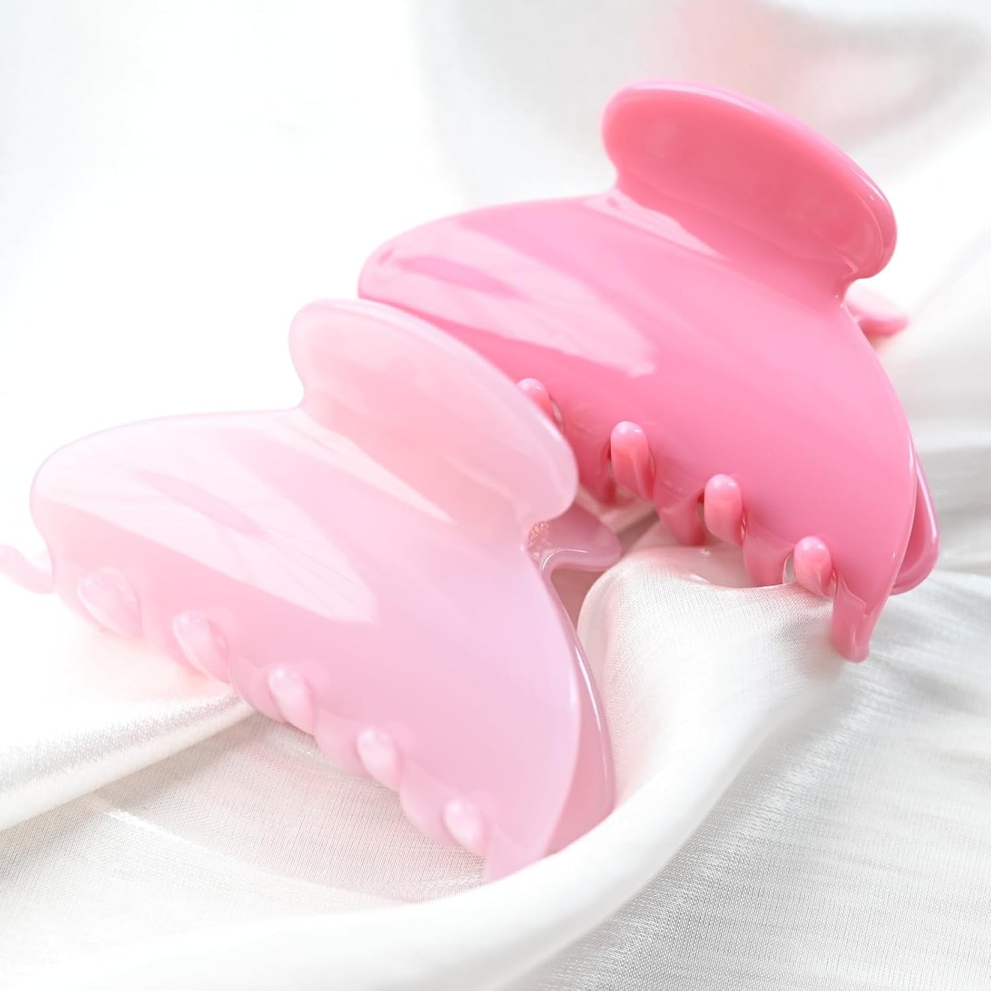 Handmade Celluloid Acetate French Design Barrettes Tortoise Shell Claws Hair Claw Luxury Fashion Accessories Hair Clip for Women (light pink)