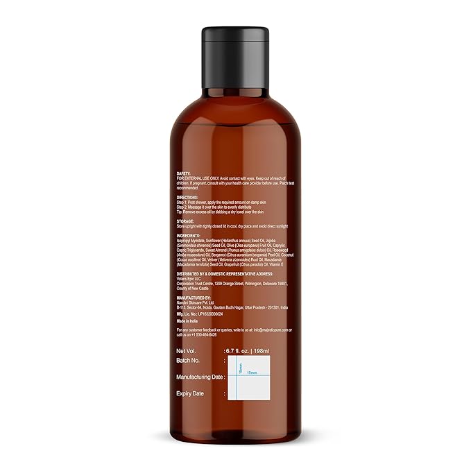 Majestic Pure After Bath Oil - 100% Pure & Natural | Repair Dry, Damaged Skin | Moisturizing Skin, Hair and Scalp | Infused with Jojoba Oil & Vitamin E | 6.7 Fl Oz