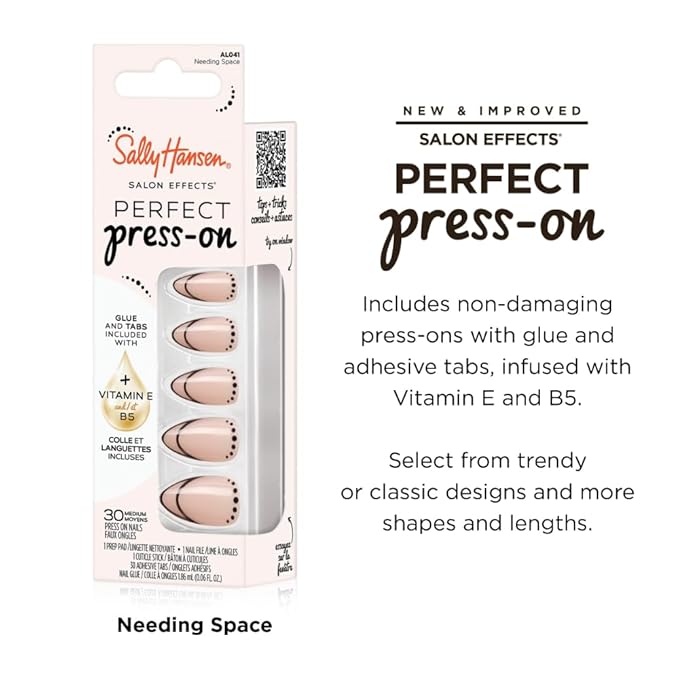 Sally Hansen Instant Cuticle Remover & Salon Effects Press-On Nails Kit - 15 Second Cuticle Remover with Aloe & 30 Nail Designs with Nail Glue