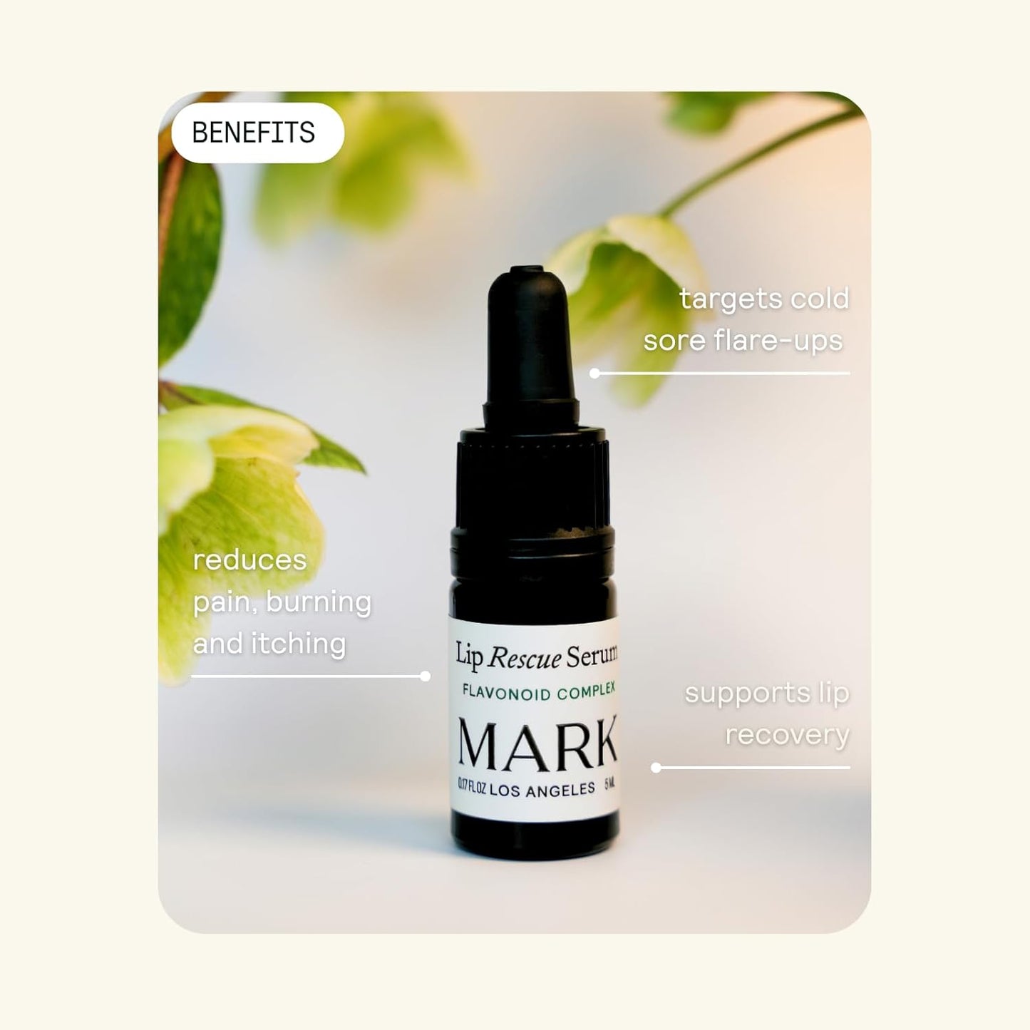 Lip Rescue Serum - Plant Flavonoid Complex - Fast-Absorbing - For Cold Sores & Fever Blisters - Rapid Relief & Recovery - Hydrates & Protects Lips - Lightweight Formula - 0.17 fl oz