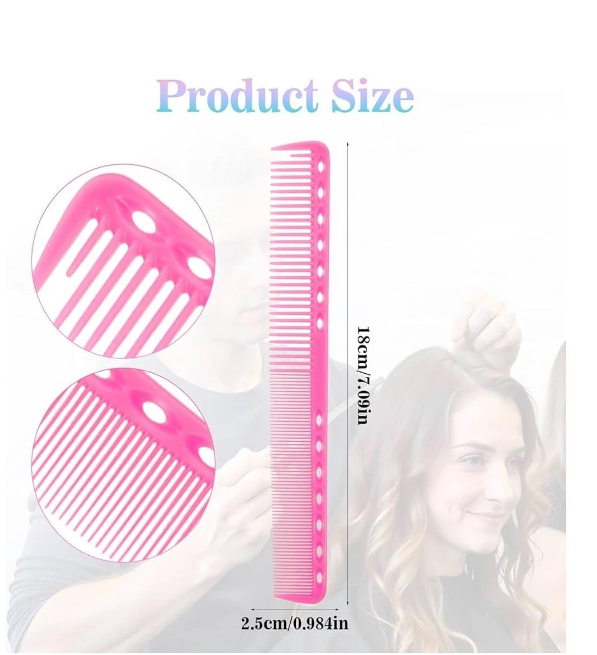 4Pcs Carbon Cutting Combs for Hair Stylist Heat Resistance Carbon Haircutting Professional Barber All Purpose Hair Stylist Medium and Fine Tooth for Salon Man Woman Clipper Cuts