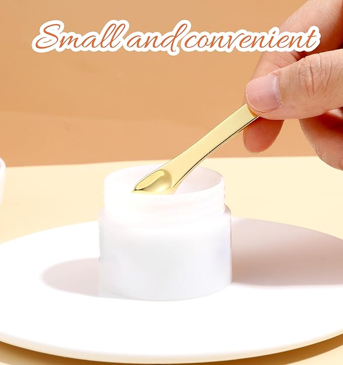 Mini Metal Makeup Spatula - Reusable Stainless Steel Cosmetic Scoop Tool for Face Mask Creams, Lotions & Moisturizers, Precision Skin Care Applicator (4 Pack)