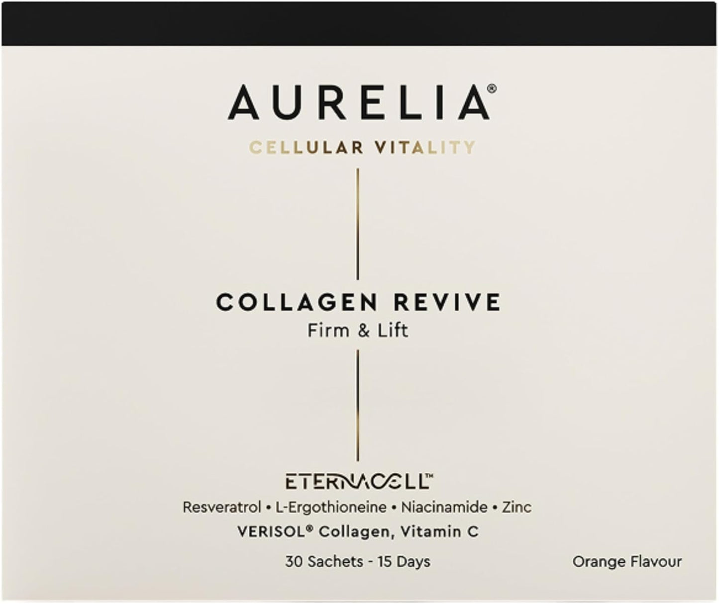AURELIA Collagen Revive | Advanced Cellular Anti-Aging Supplement | Help Reduce Fine Lines & Wrinkles | with Zinc, Resveratrol, Niacinamide, Ergothioneine & Vitamin C