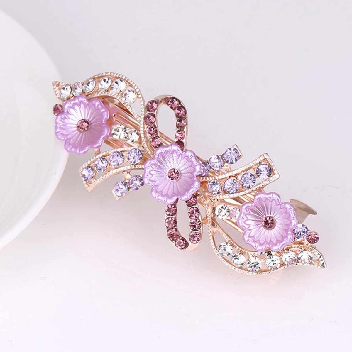 3 Pieces Rhinestones Hair Barrettes Clips For Women Thick Hair Wedding Hair Accessories Bridal Hairpin Hair Clip 6cm, 1-tf Multicolor A