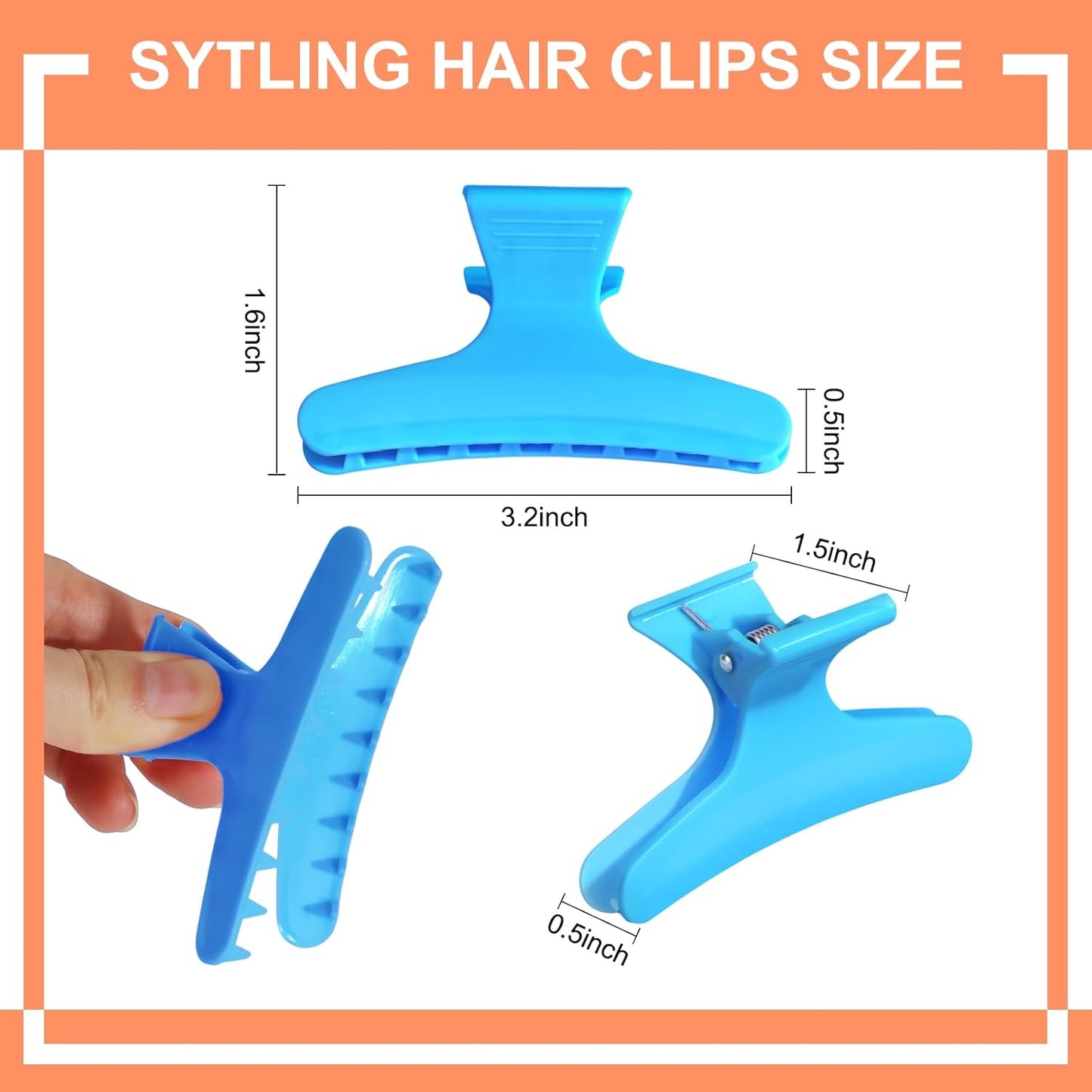 Ondder Colorful Butterfly Hair Clips for Styling Sectioning Pro Salon Butterfly Plastic Claw Clips Hair Styling Clip Barber Clips for Cutting, Coloring Hair, Hair Accessories for Women Girls