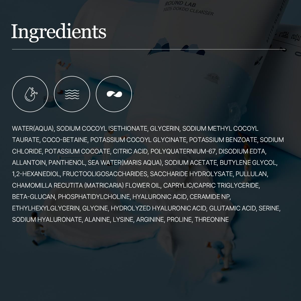 ROUND LAB 1025 Dokdo Cleanser 5.07 Fl Oz, Low pH Facial Cleanser for Sensitive Skin, Rich Soft Bubbles for Deep Cleansing and Makeup Removal, Hydrating Face Wash with Deep Sea Water, Korean Skin Care