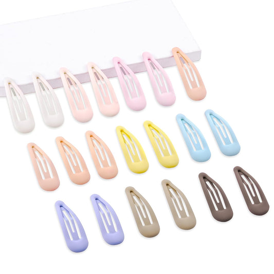Small Hair Barrettes For Women No Slip Metal Snap Clips For Thin And Fine Hair,Matte Multi-colored,20 PCS,1.97 x 0.5 Inch.