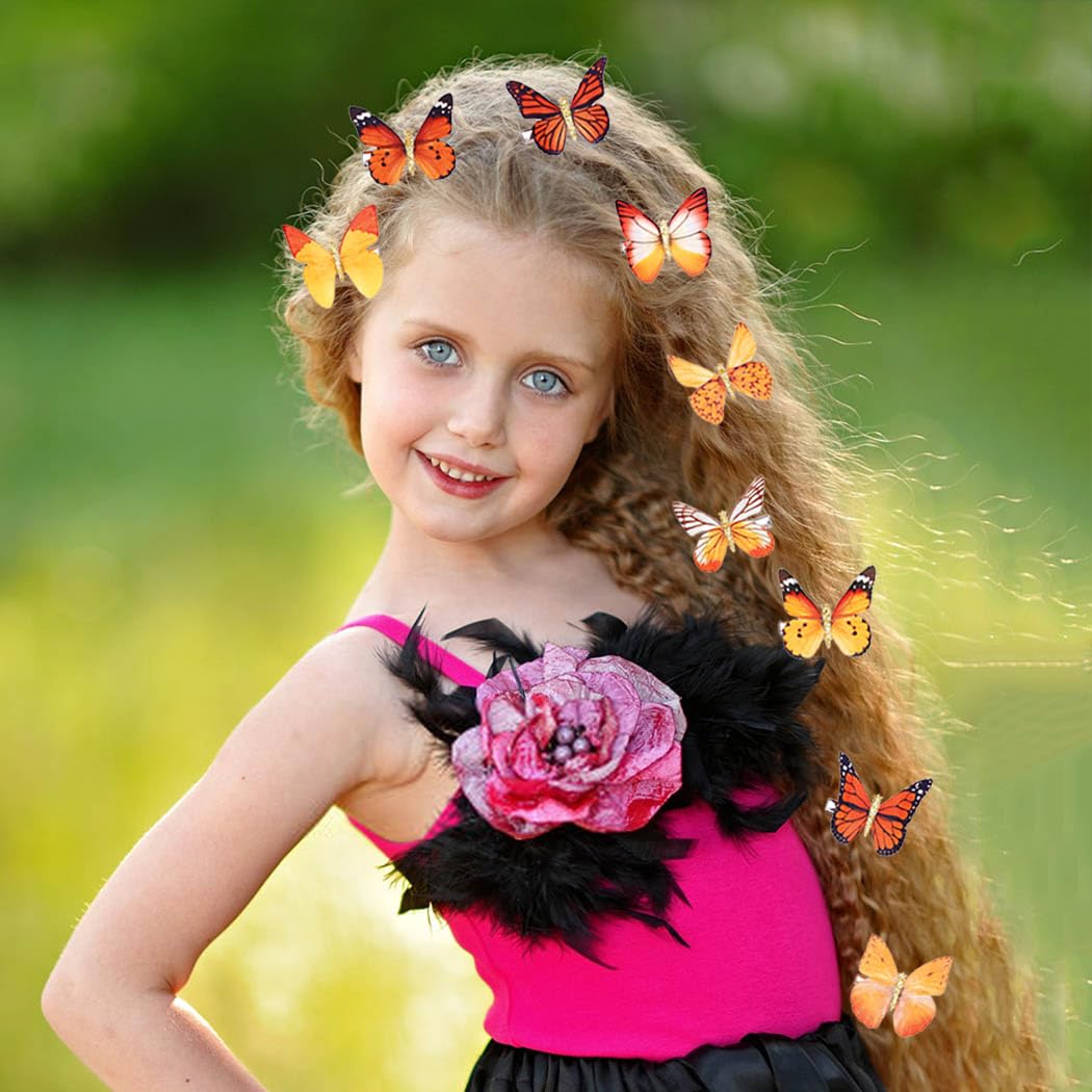BARTOSI Butterfly Hair Clips Yellow Butterflies Hair Barrettes Cute Alligator Hair Accessories for Women (Pack of 10)