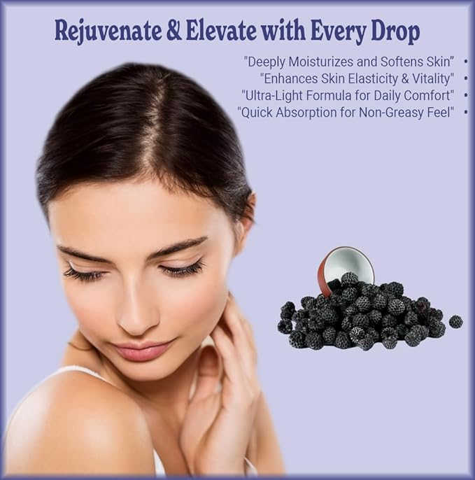 4oz Black Raspberry Seed Oil, 100% Pure and Natural, Cold-Pressed, Unrefined, Organic, for Healthy Skin and Hair - Includes Pump & Dropper