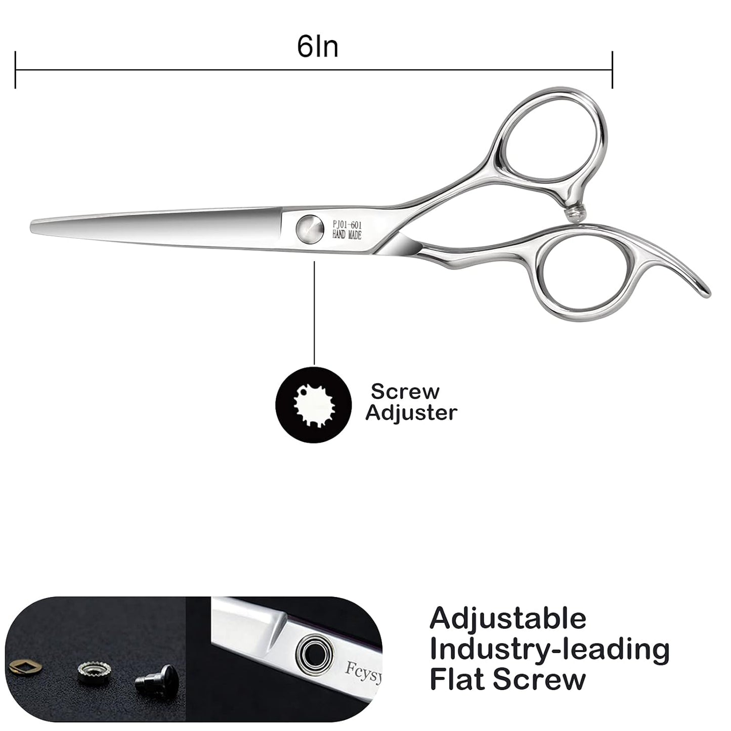 Hair Cutting Scissors- Fcysy 6” Professional Hair Shears Barber Haircut Hairdresser Scissors, Tijeras De Peluqueria Professional, Trimming Shears for Women Men