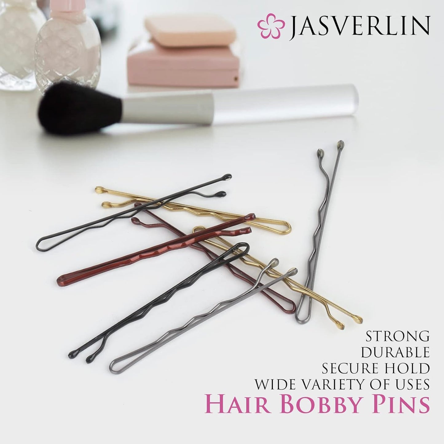 Silver Bobby Pins, Premium Firm Hold Small Bobbie Hair Pin Clips Accessories Decorative Bulk for Women 2 Inch 100 pcs