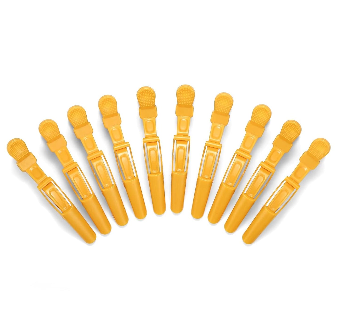 10pcs/set Multicolor Croc Clips Transparent Plastic Hairdresser Clips Hair Styling Sectioning Barrettes Professional Non Slip Alligator Clips Salon DIY Accessories Hairpins (10pcs-Yellow)