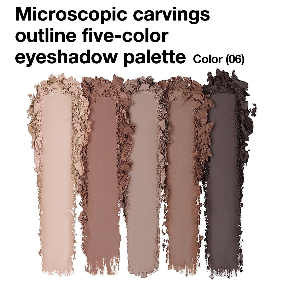 5 Color Eye Shadow Palette Makeup, Nude Coffee Brown Dark Brown Black, Velvety Matte Finish, Highly Pigmented Make up Eyeshadow Palette, Long Lasting Waterproof, Neutral Daily Eye Makeup 06#