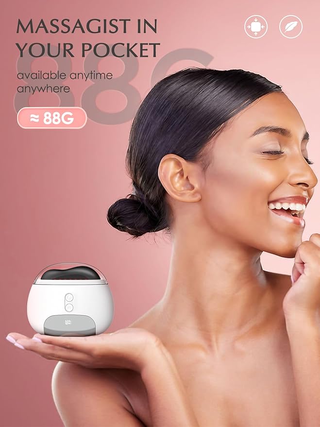 Gua Sha Facial Tools, Face Sculpting Tool Electric Face Massager with Heat & Vibration 5 Models, 1000mAh Battery Anti-Aging Device & EyeFace Puffiness & Wrinkles & FirmTighten - Gift for Women White