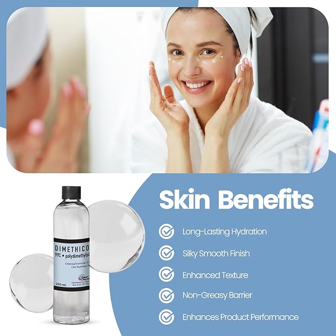 Dimethicone Oil Pure (1 Liter / 33.81 Fl Oz) DIY Pure Dimethicone Cosmetic Grade Skin Moisturizer and Head Lice Treatment, Liquid Silicone for, Gun Oil