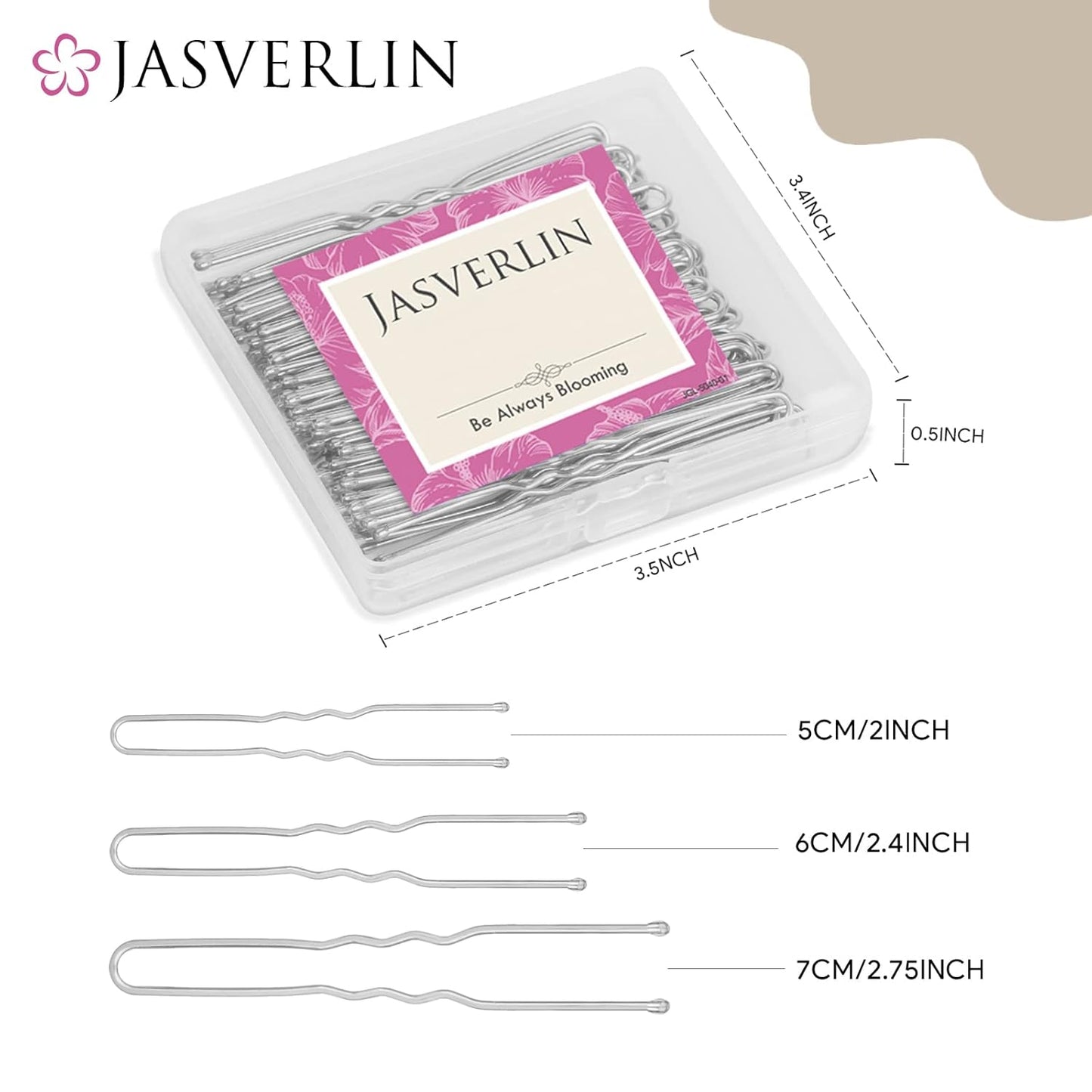 U Shaped Bobby Hair Pin Silver Bun Clips Bunheads Hairpins for Women Girls Updo White Accessories Large Long Mini 3 Size Assortment 150pcs