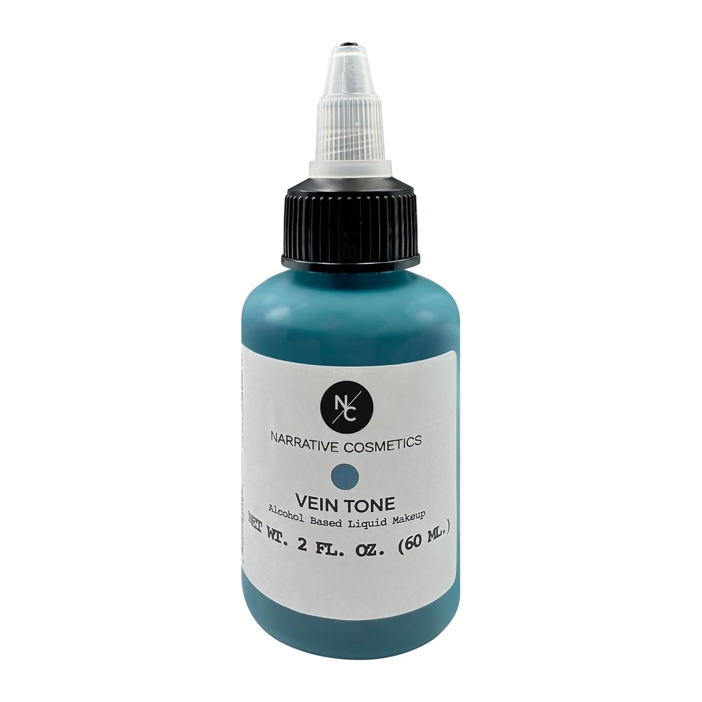 Narrative Cosmetics Flesh Tone Alcohol Airbrush Paints - 2 fl oz, Skin Safe, Quick Dry, Waterproof, Sweatproof, Transferproof Liquid Makeup for Tattoo Cover-Up, Bodypainting, FX Makeup - Vein Tone