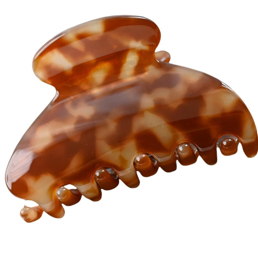 Handmade Celluloid Acetate French Design Barrettes Tortoise Shell Claws Hair Claw Luxury Fashion Accessories Hair Clip for Women (coffee)