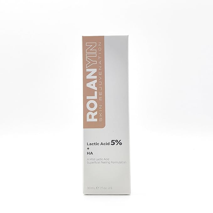 ROLANYIN Lactic Acid 5% + HA Facial Serum for Exfoliating Deep Hydration and Smoothing Skin Texture Nourishing Anti Aging Pore Minimizing Benefits Skin Care